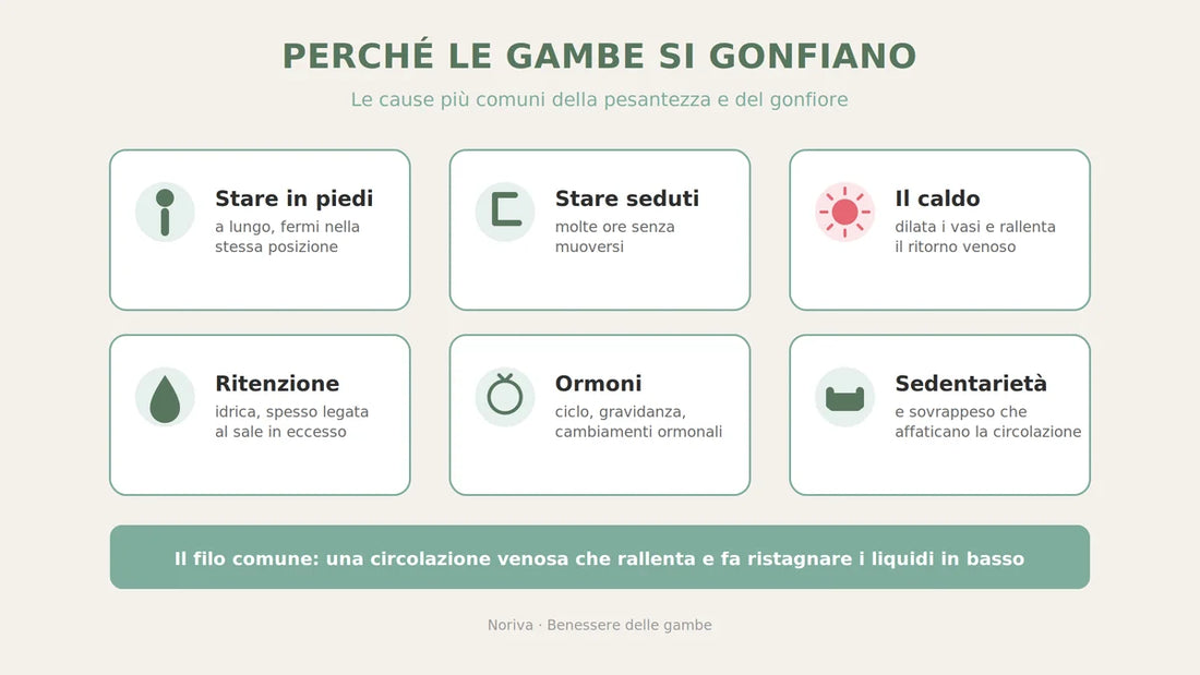 Gambe gonfie e pesanti: cause e rimedi | Noriva