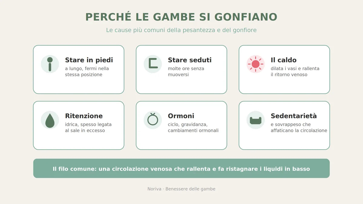 Gambe gonfie e pesanti: cause e rimedi | Noriva