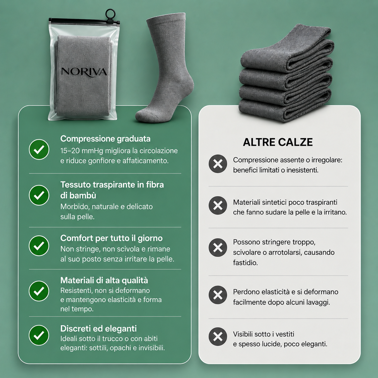 Calze BambooFlow™ a Compressione punta CHIUSA – Fantasia Floreale