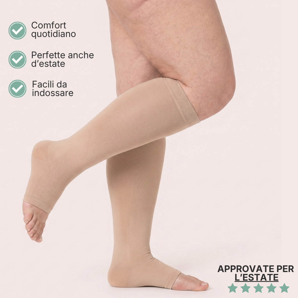 Calze BambooFlow™ a compressione punta APERTA - Per sentirti leggera!