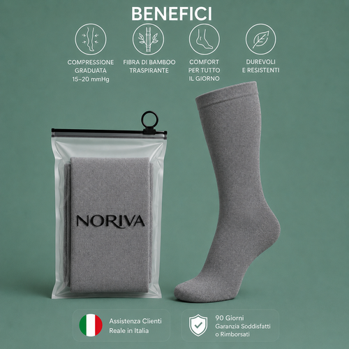 Calze BambooFlow™ a Compressione punta CHIUSA – Gambe leggere tutto il giorno!