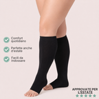 Calze BambooFlow™ a compressione punta APERTA - Per sentirti leggera!