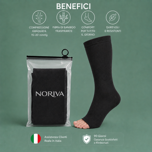 Calze BambooFlow™ a compressione punta APERTA - Per sentirti leggera!
