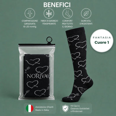 Calze a compressione Noriva Fantasia Cuori – variante 1