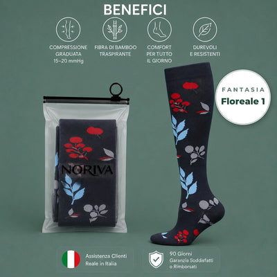 Calze a compressione Noriva Fantasia Floreale – variante 1
