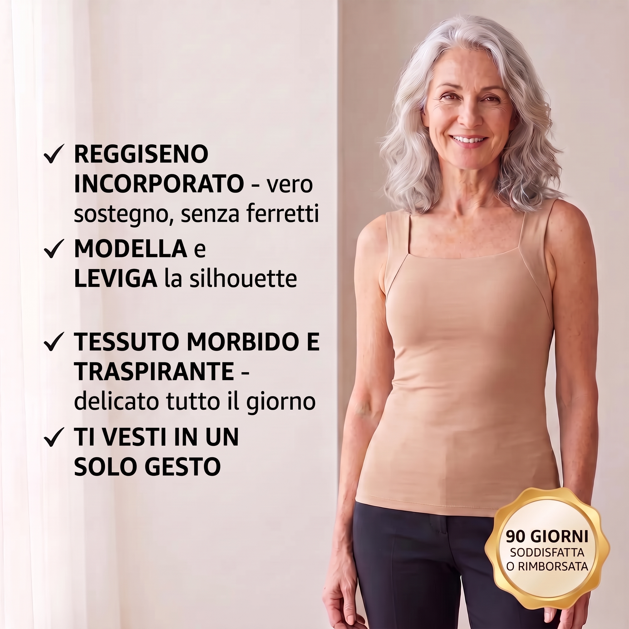 Canotta Noriva — reggiseno incorporato, benefici (90)