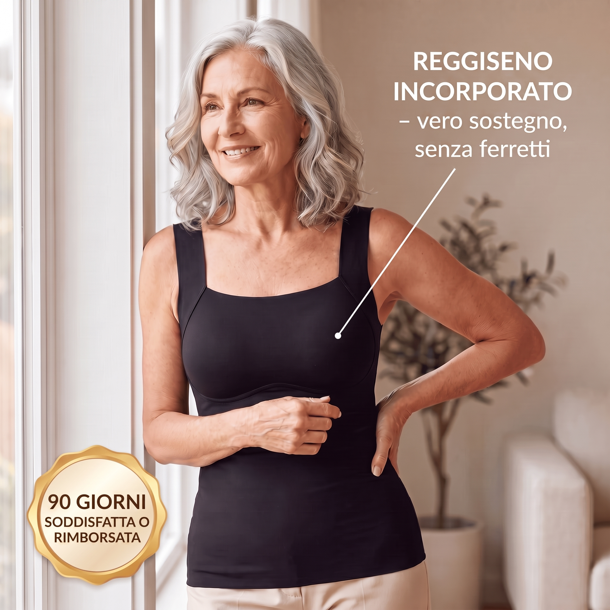 Reggiseno incorporato, garanzia 90 giorni
