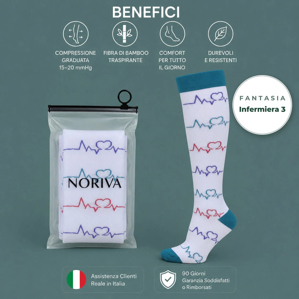 Calze a compressione Noriva Fantasia Infermiera – variante 3