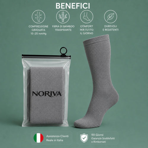 Calze BambooFlow™ a Compressione punta CHIUSA UOMO – Gambe leggere tutto il giorno!